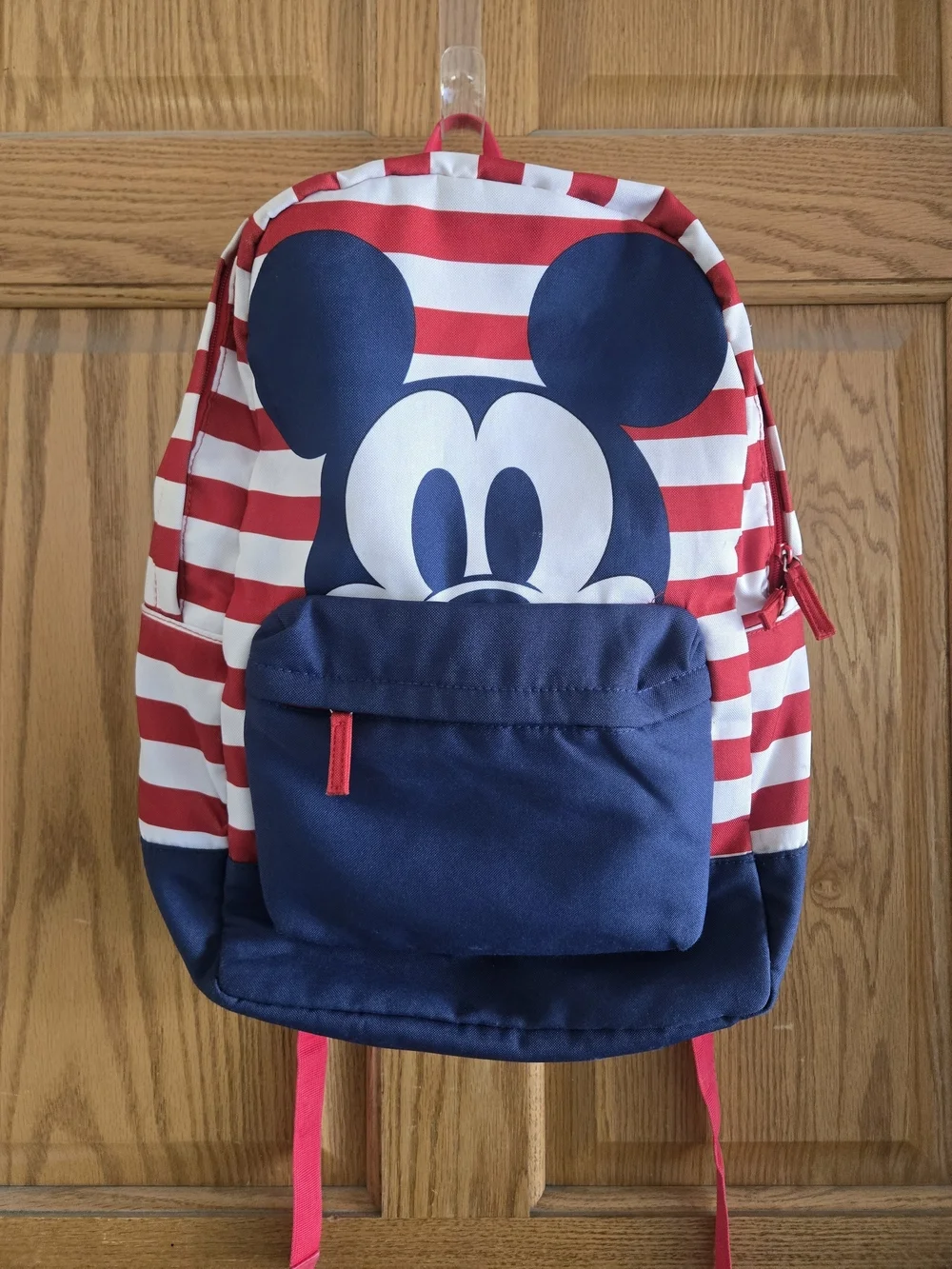 Disney Red & Navy Striped Mickey Backpack for Kids
